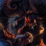 Six Legged Fire Dragon Print